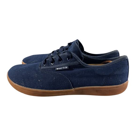 WHITIN Men’s W87 Minimalist Barefoot Navy Blue Canvas Sneakers Size 42 US 9.5 - Picture 5 of 9